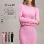 Long Sleeve Dress Split Sheath Dress For Women