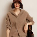 Women's Cashmere Hooded Zip Cardigan Sweater - Image 5