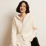 Women's Cashmere Hooded Zip Cardigan Sweater - Image 9