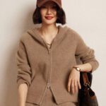 Women's Cashmere Hooded Zip Cardigan Sweater - Image 6