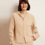 Women's Cashmere Hooded Zip Cardigan Sweater - Image 3