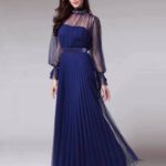 Dignified Generous Style Pleated See-through Dress - Image 3