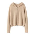 Women's Cashmere Hooded Zip Cardigan Sweater - Image 2