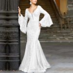 Women's Lace Embroidered Fishtail Slim Dress - Image 9
