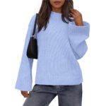 Casual Round Neck Solid Color Knitted Sweaters Women's Clothing - Image 8