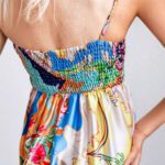 Women's High Waist Print Vacation Style Large Swing Suspender Dress - Image 5