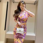 Oil Painting Rose Print Dress Summer Light Mature Style Mesh - Image 5