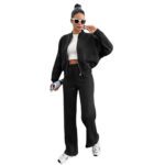 Fleece Zipper Cardigan Women's Clothes Fashion Casual Straight Pants Suit - Image 7