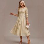 Round-neck Cross-border Spliced Elegant Lace Dress - Image 4