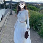 Fashion High-end Waist-cinching Long Dress Set For Women