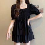Elastic Waist Shirt And Shorts Casual Two-piece Set - Image 2