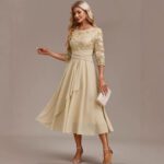 Round-neck Cross-border Spliced Elegant Lace Dress - Image 2