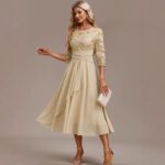 Round-neck Cross-border Spliced Elegant Lace Dress - Image 3