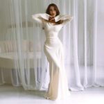 Womens Long-Sleeve Lace-Up Chinese-Style Elegant And Effortless Waist-Cinching Dress - Image 3