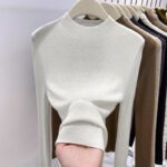 Womens Retro Half-Neck Slimming Knitted Top - Image 8