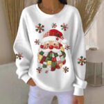 Womens Relaxed-fit Casual Long-sleeve Crew-neck Hoodie Top