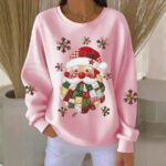 Womens Relaxed-fit Casual Long-sleeve Crew-neck Hoodie Top - Image 5