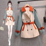 Slim-fit Slim British Style Plus-size Coat For Women