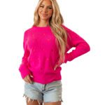 Women's Casual Heart-Print Crewneck Long-Sleeve Sweater - Image 6