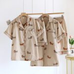 Womens Casual Cartoon-Print Loungewear Set