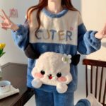 Winter Pajamas Women's Coral Fleece Thickened - Image 7