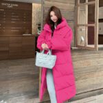 Womens Relaxed-fit Long Cotton Coat With A Hood Casual And Solid-colored - Image 4