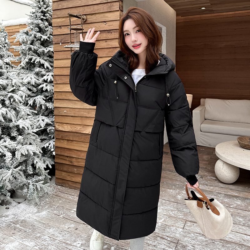9f23afc4-e6a0-4d1a-969e-f35662fed997.jpg Womens Relaxed-fit Long Cotton Coat With A Hood Casual And Solid-colored - Image 1