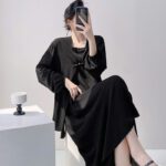 Womens Loose Casual Printed Camisole Dress And Outerwear Set - Image 6