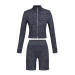 Womens Casual Jacket, Cropped Outerwear, Capri Pants, And Sportswear Set - Image 3