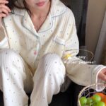 Coral Fleece Soft Skin-friendly Homewear Fleece-lined Thick Warm Pajamas Suit Female Winter - Image 9