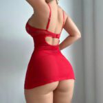 Womens See-Through Embroidered Lace Babydoll And Thong Two-Piece Set - Image 4