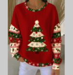 Womens Relaxed-fit Casual Long-sleeve Crew-neck Hoodie Top - Image 3