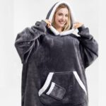 Womens Fleece-Lined Thickened Hooded Loungewear Pajamas