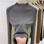 Womens Retro Half-Neck Slimming Knitted Top - Image 7