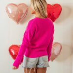 Women's Casual Heart-Print Crewneck Long-Sleeve Sweater - Image 4