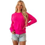 Women's Casual Heart-Print Crewneck Long-Sleeve Sweater - Image 5