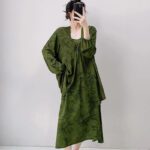 Womens Loose Casual Printed Camisole Dress And Outerwear Set - Image 5