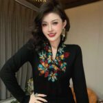 Womens Fashion Fleece Double-Sided Velvet Top With Rhinestone Embellishments - Image 6