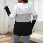 Color-blocked Oversized Hoodie With Half-zip And Drawstring - Image 5