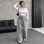 New Women's Drawstring-waist Straight-leg Casual Loose Pants - Image 8