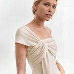 Womens Solid-Color Casual T-Shirt With Off-the-Shoulder Sleeveless Top - Image 6