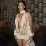 Spicy Girls Scoop-neck Cutout Figure-hugging Hip-hugging Mini Dress