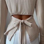Women's Long-sleeve Bottoming Shirt With Hollowed-out Back And Long Sleeves - Image 5