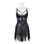 Womens Sexy Mesh Lace Embroidered Camisole Nightdress - Image 2