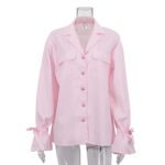 Commuter Striped Lapel Long-sleeve Shirt - Image 5