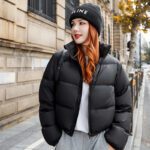 Womens Short Loose-fitting Winter Cotton-padded Coat For Petite Women - Image 4