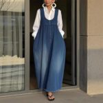Bucket-style Washed Denim Vest Dress - Image 5