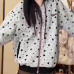 American-style Retro Streetwear Star-print Cardigan Hoodie - Image 2