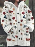 Womens Mid-Length Plush Cartoon Hooded Coat - Image 10