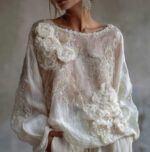 Womens Printed Crew Neck Long Sleeve Top - Image 3